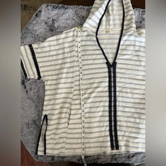NWOT Madewell Women's Elise Embroidered Hooded Tunic Top Medium Large Pockets - Picture 14 of 15